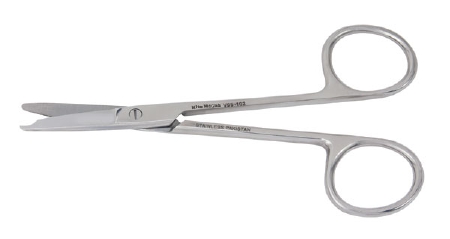 Scissors Stitch Vantage® Littauer Jr 4-1/2 Inch Length Office Grade Stainless Steel NonSterile Finger Ring Handle Straight Blade Blunt Tip / Blunt Tip by Integra York PA, Inc. (Miltex)  ID V99-102